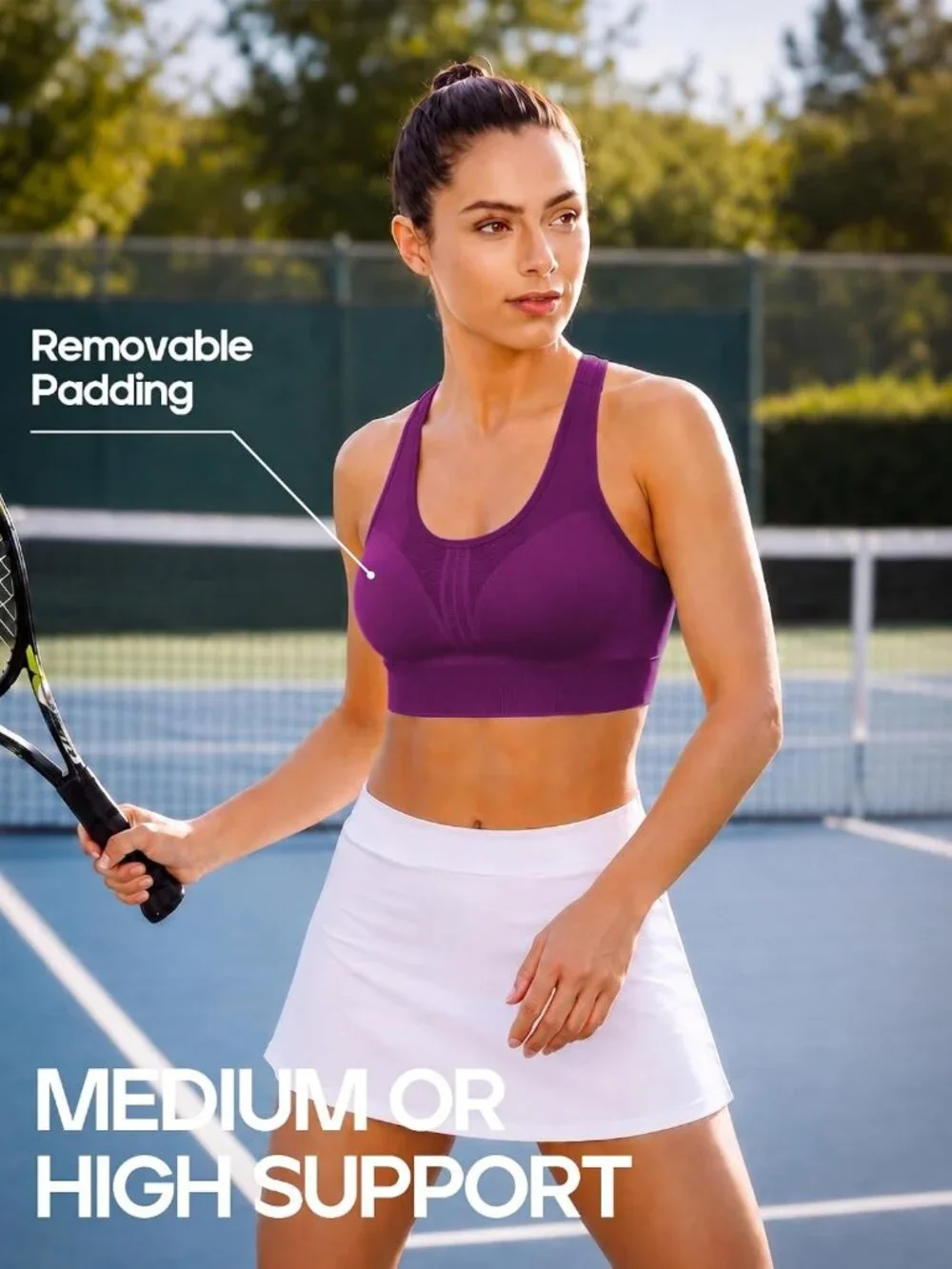 High Support Racerback Sports Bras for Women - Comfortable Workout Bra Pack